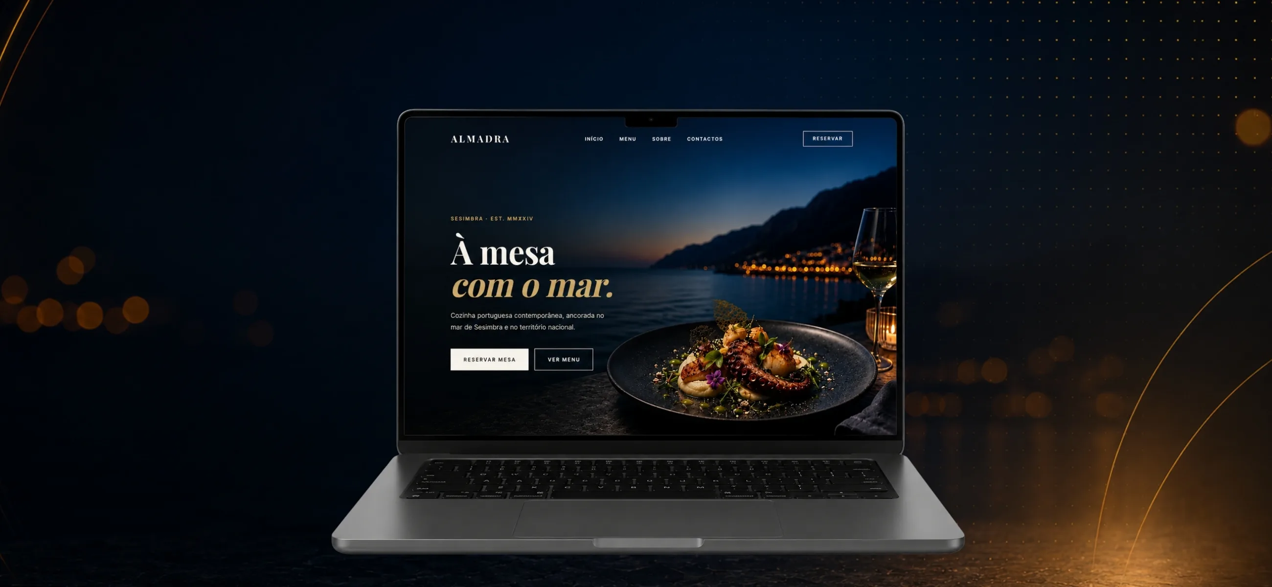 Site Almadra — mockup laptop wide
