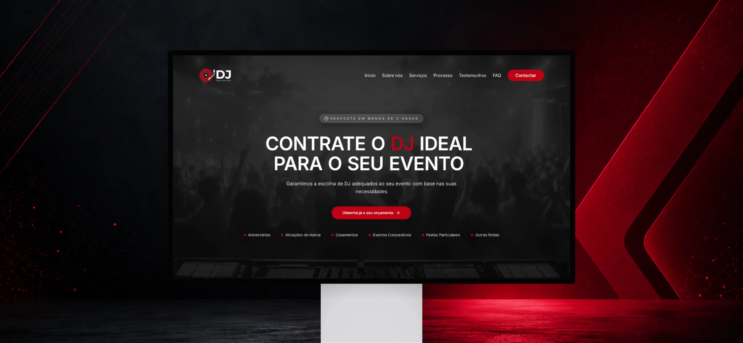Site DJs para Eventos — vista desktop